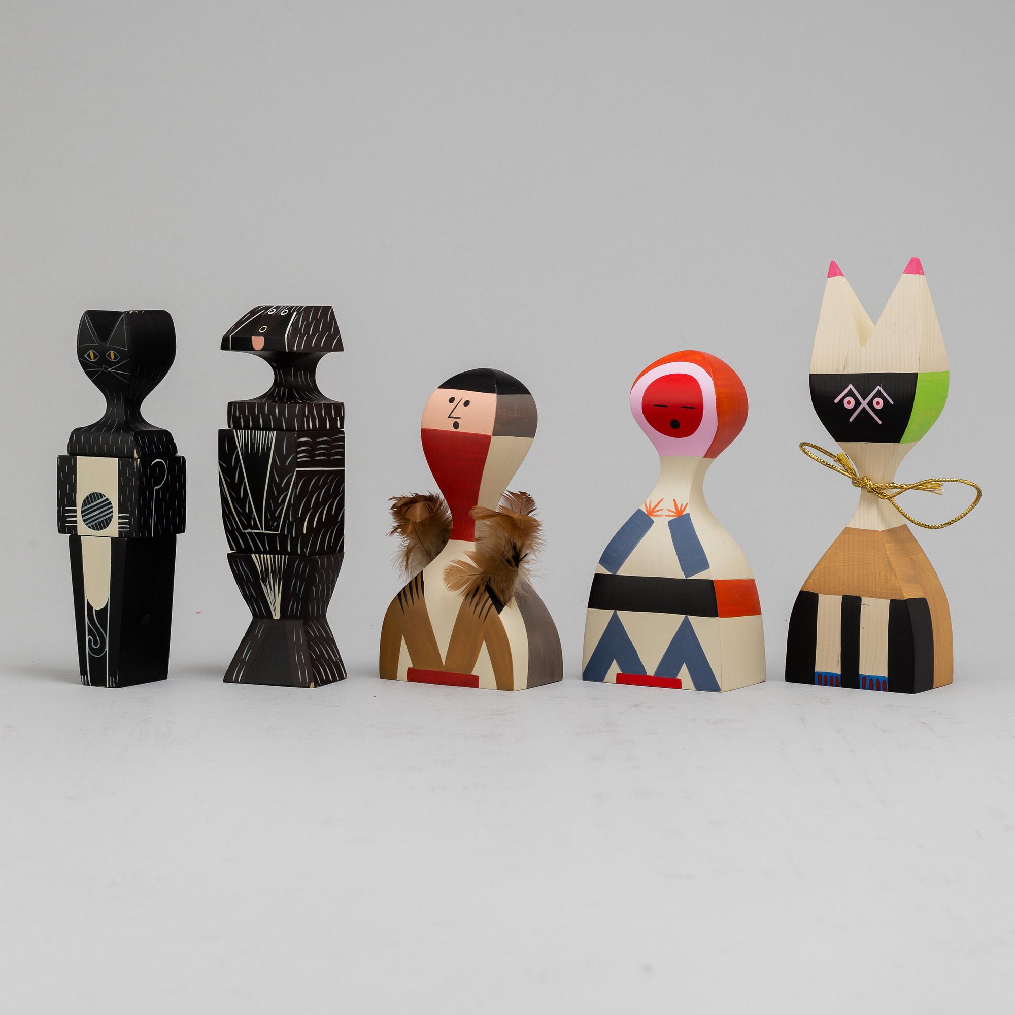 ALEXANDER GIRARD, five woodens dolls, Vitra.