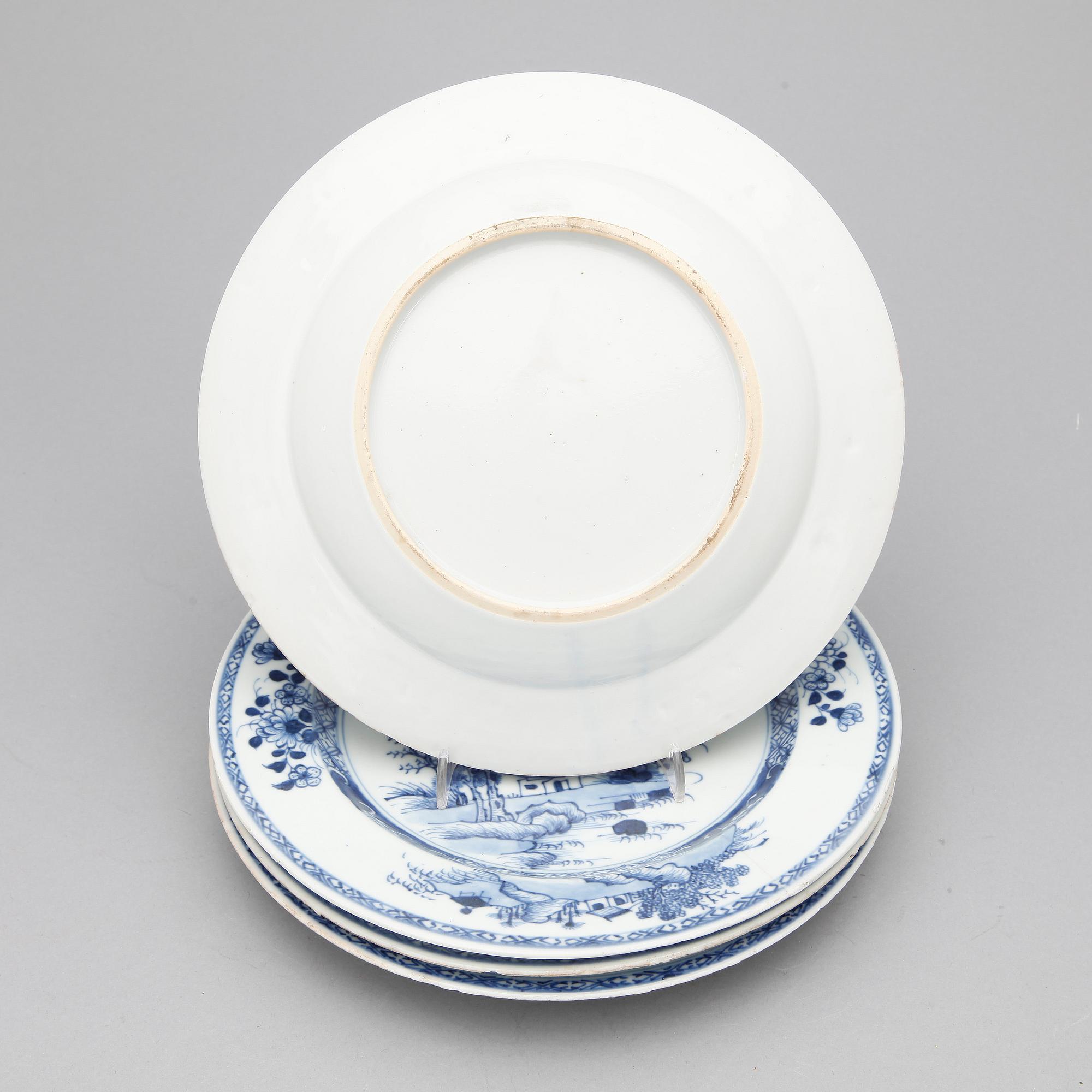 TALLRIKAR, 4 st, Kina, Qian Long, (1736-1795).