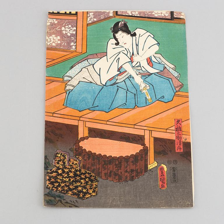 Utagawa Kunisada, färgträsnitt, Japan, 1800-tal.