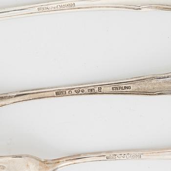 A 69 piece silver cutlery set, 'Hallbergs Chippendale', C.G.Hallberg, Stockholm, Sweden, 1950-60.