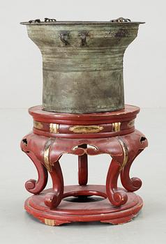 TRUMMA, brons. Myanmar, Laos eller norra Thailand, 1800-tal.