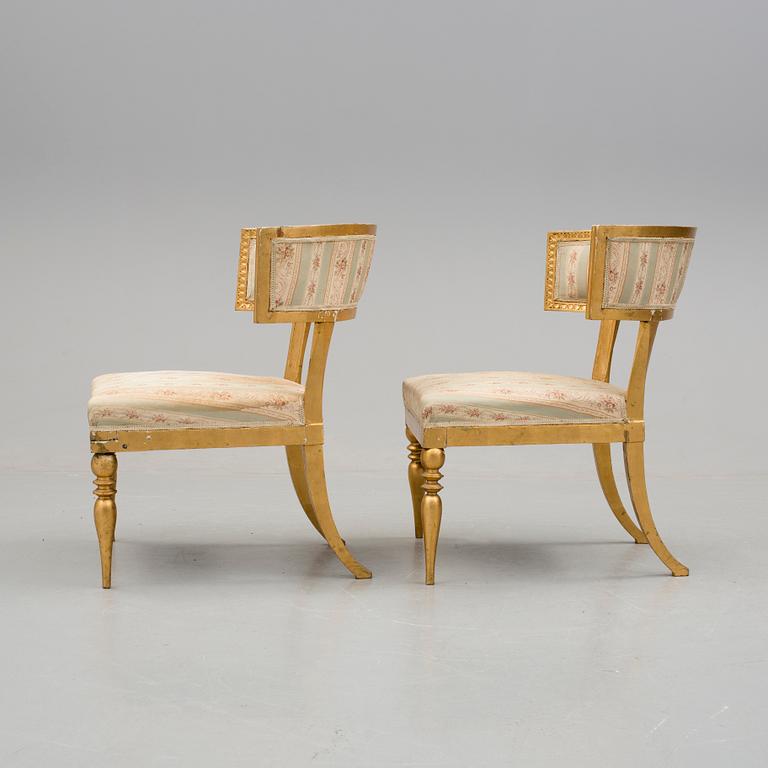 a pair of gustavian chairs from the beginning of the 19h Centuary.