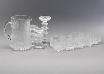 SERVISDELAR,  10 st, "Ultima Thule", 3 ljusstakar "Festivo", Tapio Wirkkala, Iittala.