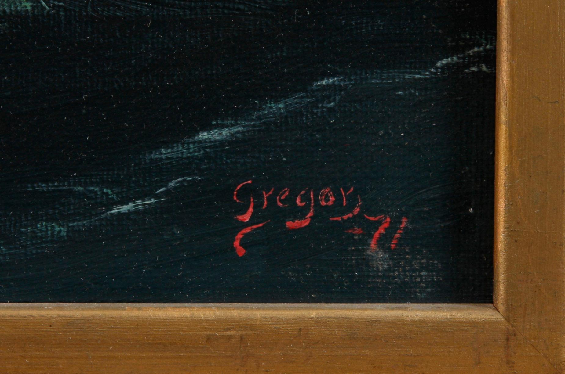 OKÄND KONSTNÄR, sign "Gregor", olja på duk.