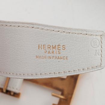 HERMÈS, a white leather belt form the 1970s.