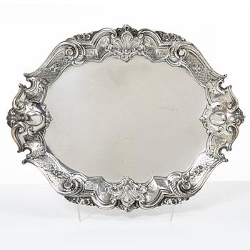 An italian silver tray, 1934-1944.