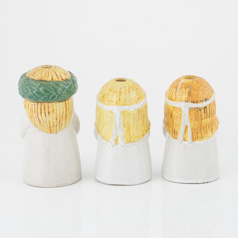 A Lisa Larson seven pieces, stoneware Gustavsberg, Sweden.