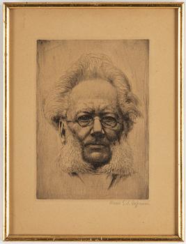 WERNER E. A. HOFFMANN, etsningar, 2 st, signerade.