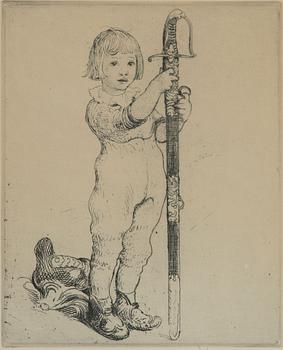 Carl Larsson, "Pojke med svärd".