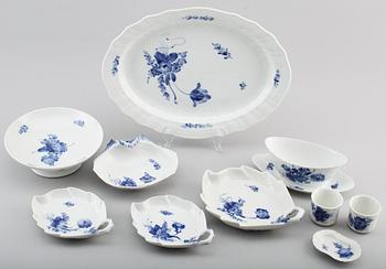 SERVISPORSLIN, 10 delar, "Blå Blomst", Royal Copenhagen.