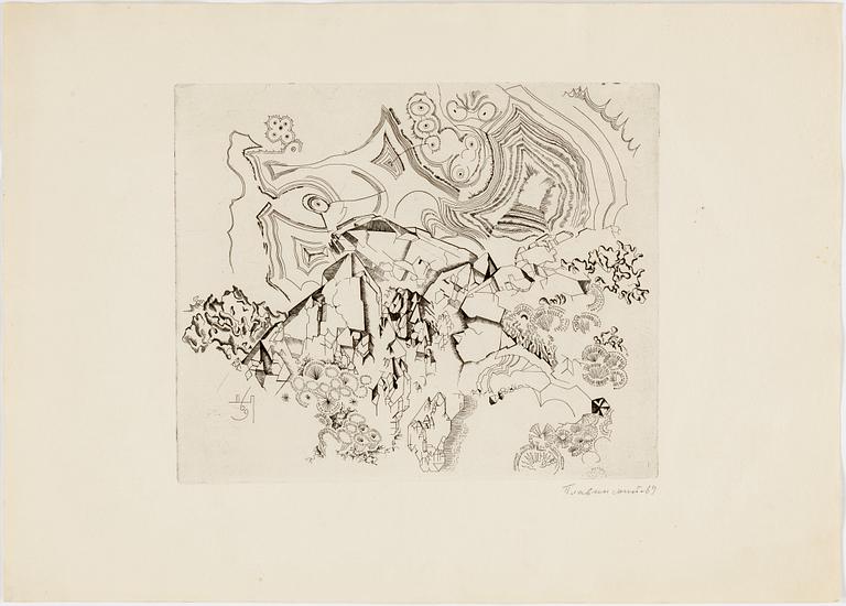 DIMITRI PLAVINSKY, etching, signed and dated 69.