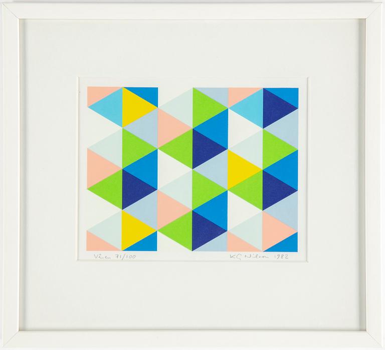 KG NILSON, a set of four silksceens, signed, numbered 71/100 and dated 1982.