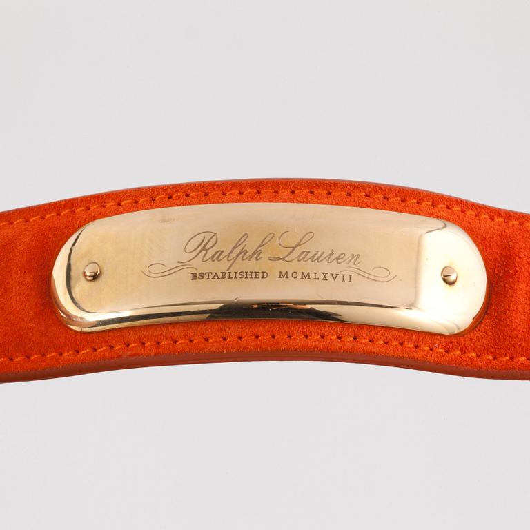 RALPH LAUREN, a orange suede shoulderbag, "Bohemian hobo".