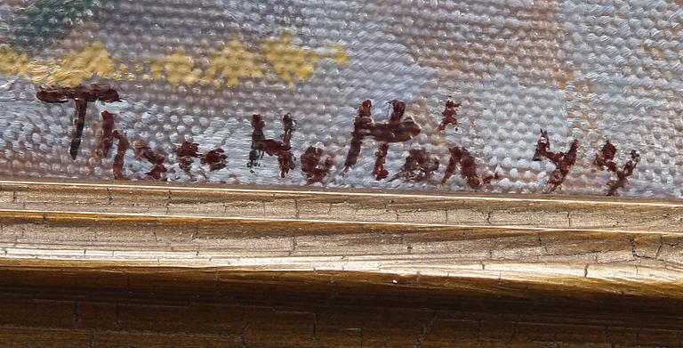 OKÄND KONSTNÄR, olja på duk. Sign Hultén.