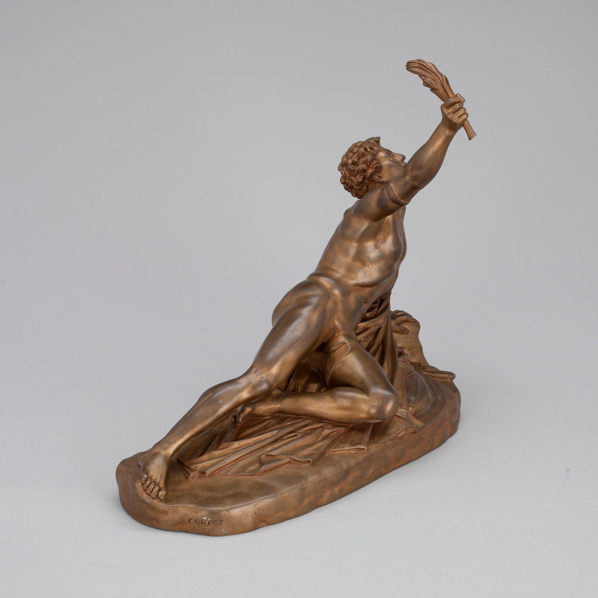 JEAN-PIERRE CORTOT, efter, brons, gjutare F. Barbedienne, 1800-talets slut.