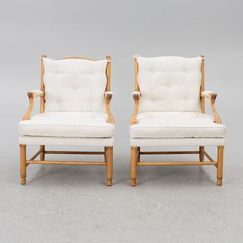 A pair of Gripsholm model armchair, second half of the 20th century.
