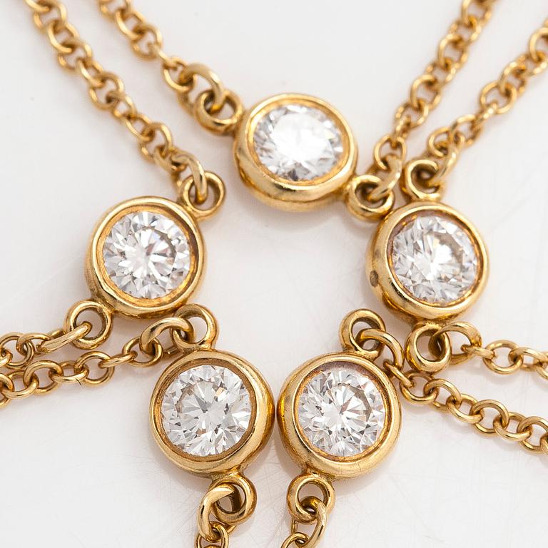 Tiffany & Co, Elsa Peretti, armband, "Diamonds by the Yard", 18K guld med diamanter.