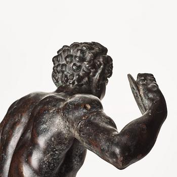 SCULPTURE, probably Italy 18th Century. Satyr with cymbals.