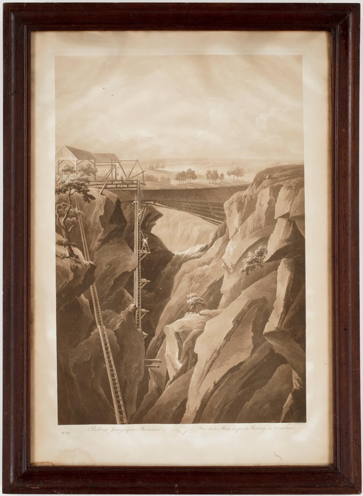 JOHAN FREDRIK MARTIN, efter, 4 st, akvatint, 1800-tal.