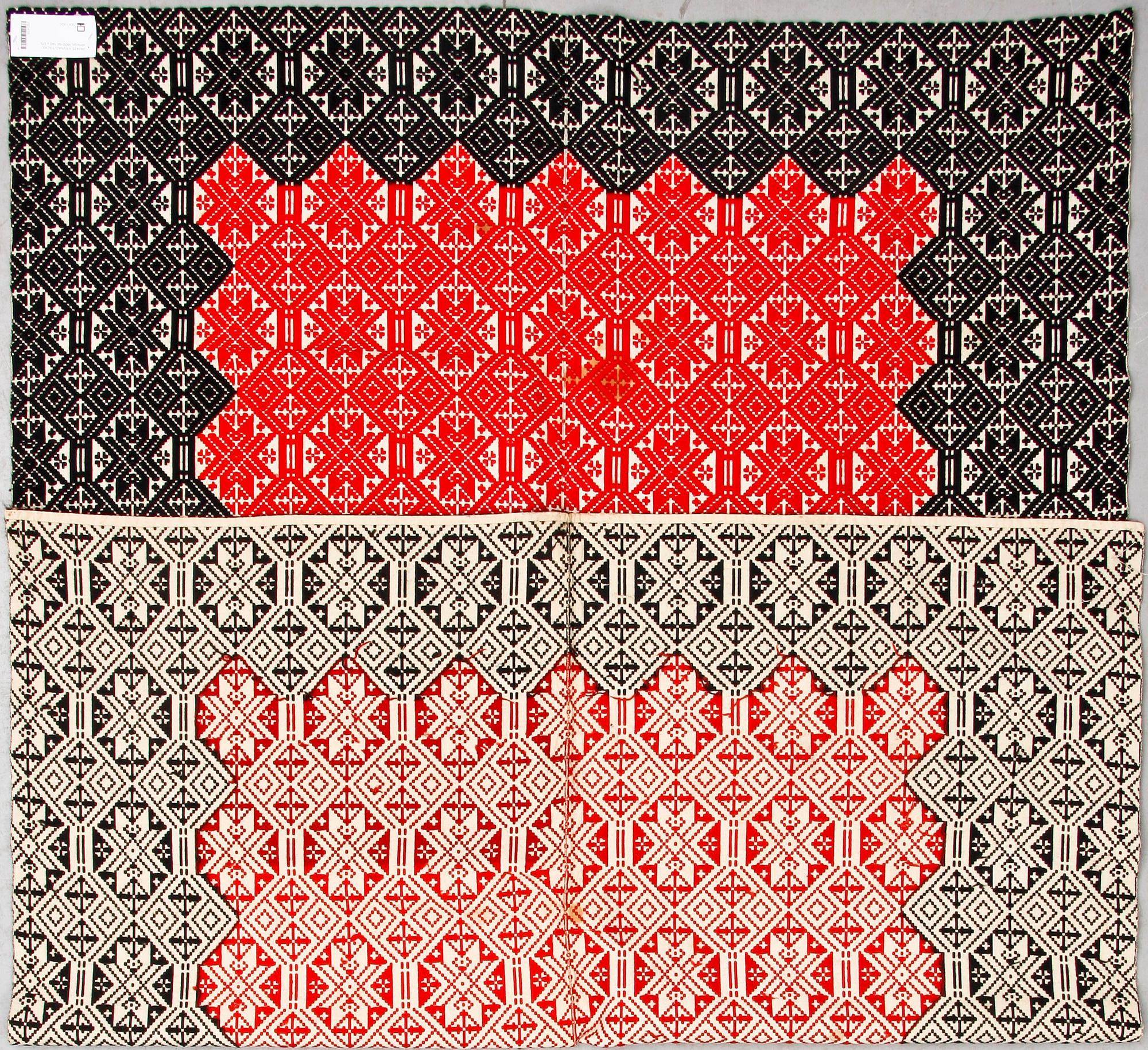 VÄVNAD/TÄCKE, allmoge, 1800-tal. 140 x 175.