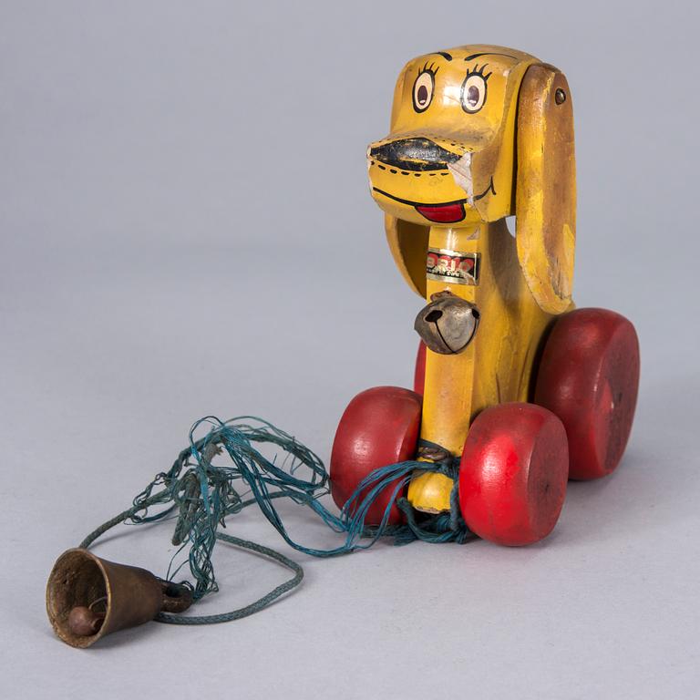 PARTI LEKSAKER, 5 st, bl a trä och plåt, Brio, Lego, Mamod m fl. 1950-60-tal.