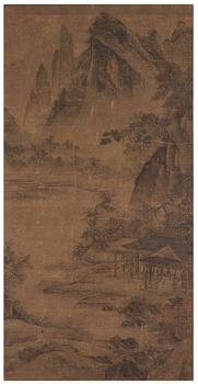 A scroll painting by anonymous artist, ink and colour on paper, late Ming/early Qing dynasty after an old master.