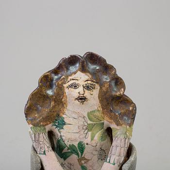 Lisa Larson, a unique stoneware figurine, Gustavsberg, Sweden 1970s.