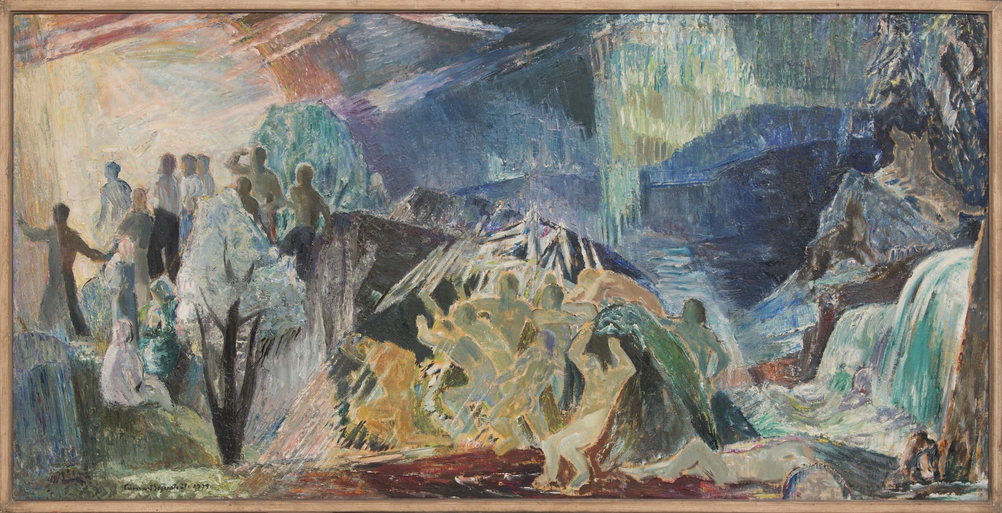 FINLAND BUILDS, sketch to Finlandia Fresco in the Bank of Finland.