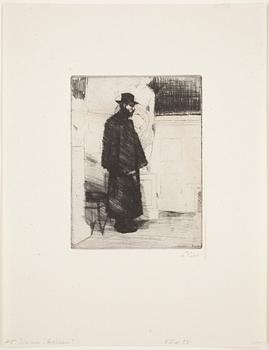 Axel Fridell · AXEL FRIDELL, etsning, Stockholm 1915, signerad.