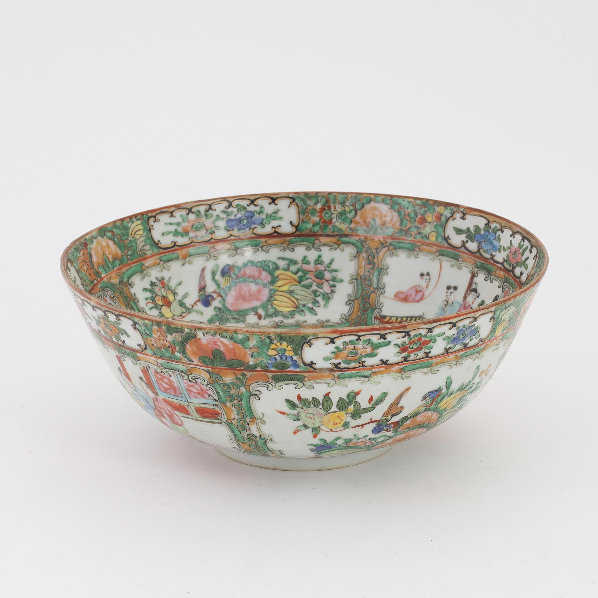 Skål, porslin, Kina, Kanton, 1800-/1900-tal andra hälft.