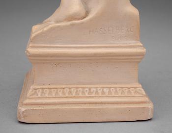 PER HASSELBERG, skulptur, gips, "Snöklockan",  sign, Paris, 1800/1900-tal.