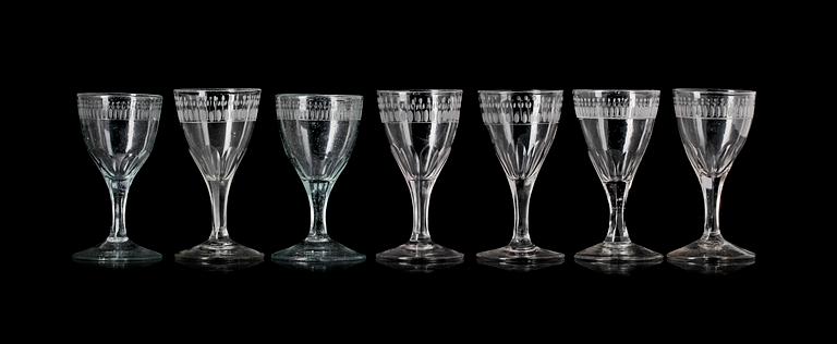STARKVINSGLAS, 7 st, 1700/1800-tal.