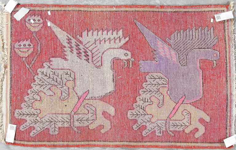 MATTA, old, figural Khotan, Kina, ca 121x75.