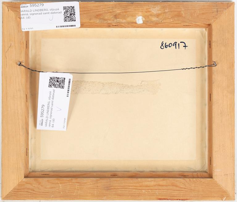 HARALD LINDBERG, olja på pannå, signerad samt daterad -64.