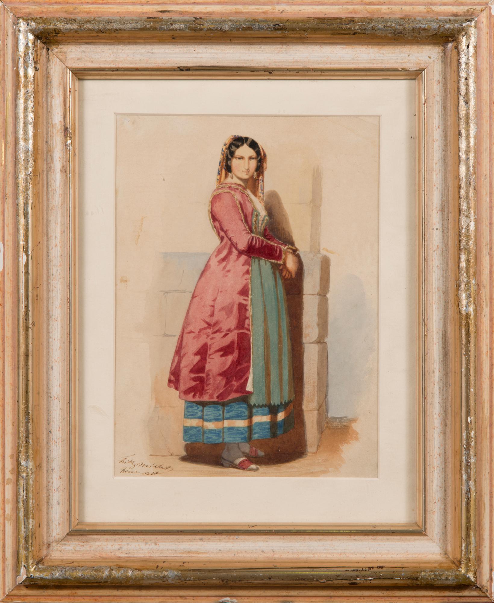FRITZ MILLER, watercolour, signed and dated Rome 1847.