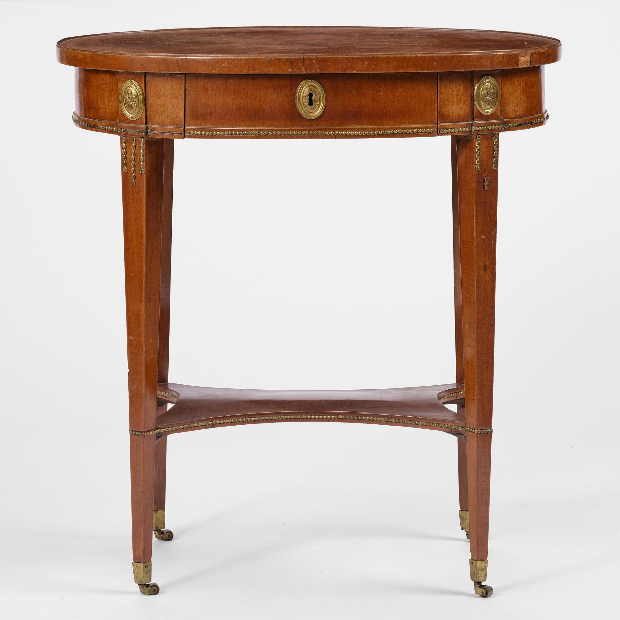A late Gustavian mahogany table attributed to J. M. Beurling (master 1777-1803).