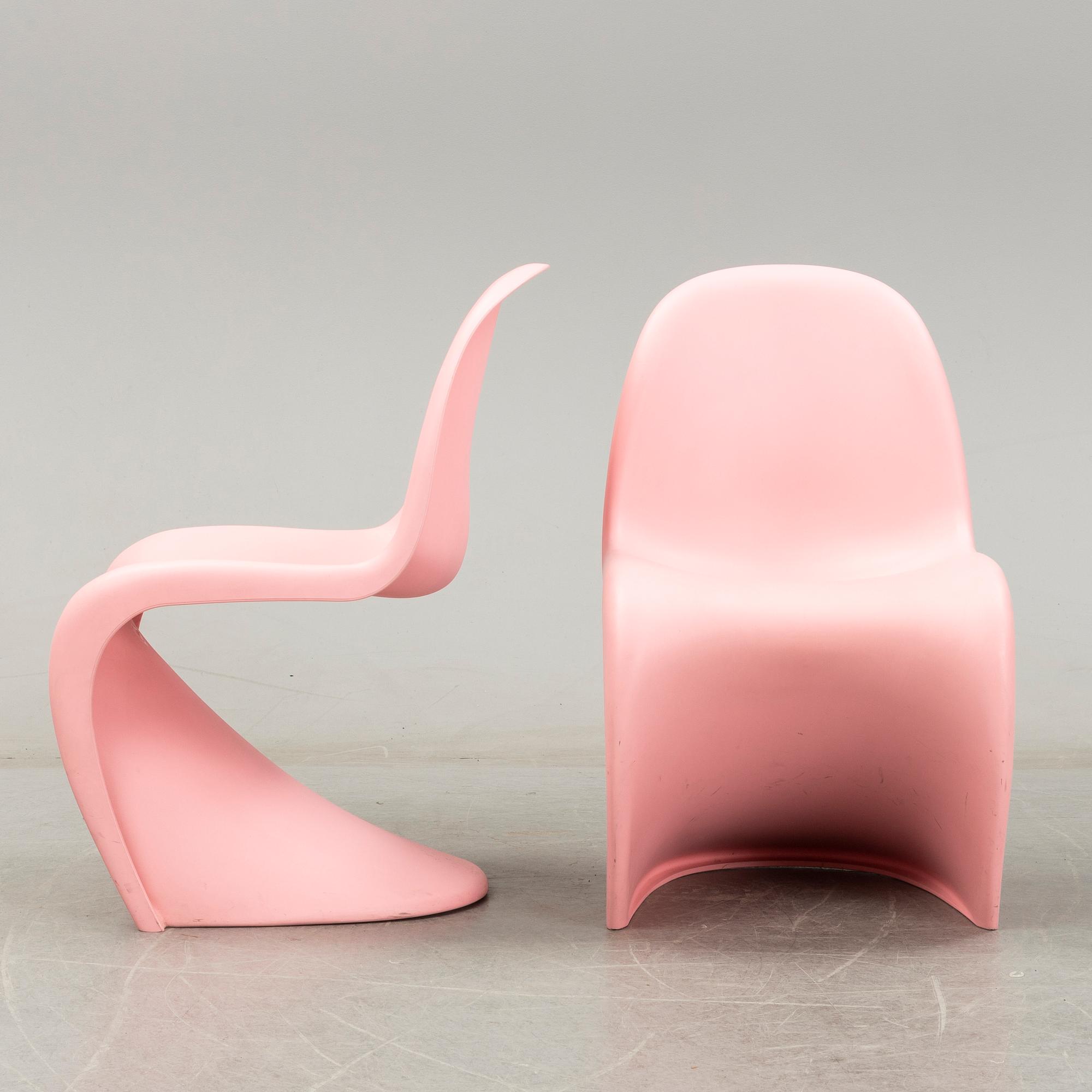 Seven 21st Century 'Panton chairs' by Verner Panton for Vitra, designed 1960.