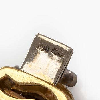 Armband, åttkantslipade diamanter, safirer, 18K guld, Italien.