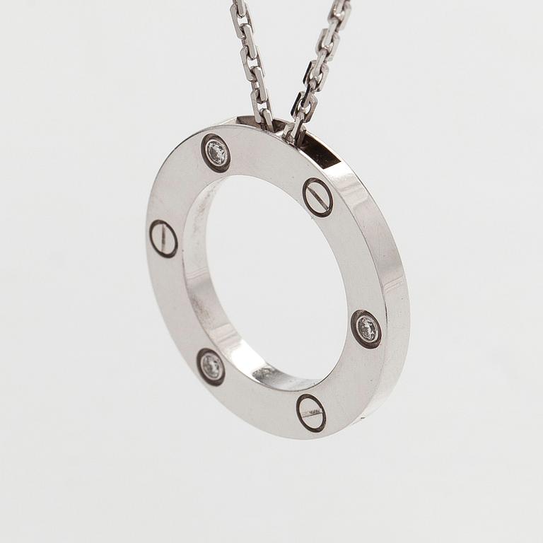 Cartier, kaulakoru, "Love", 18K valkokultaa, briljanttihiottuja timantteja.
