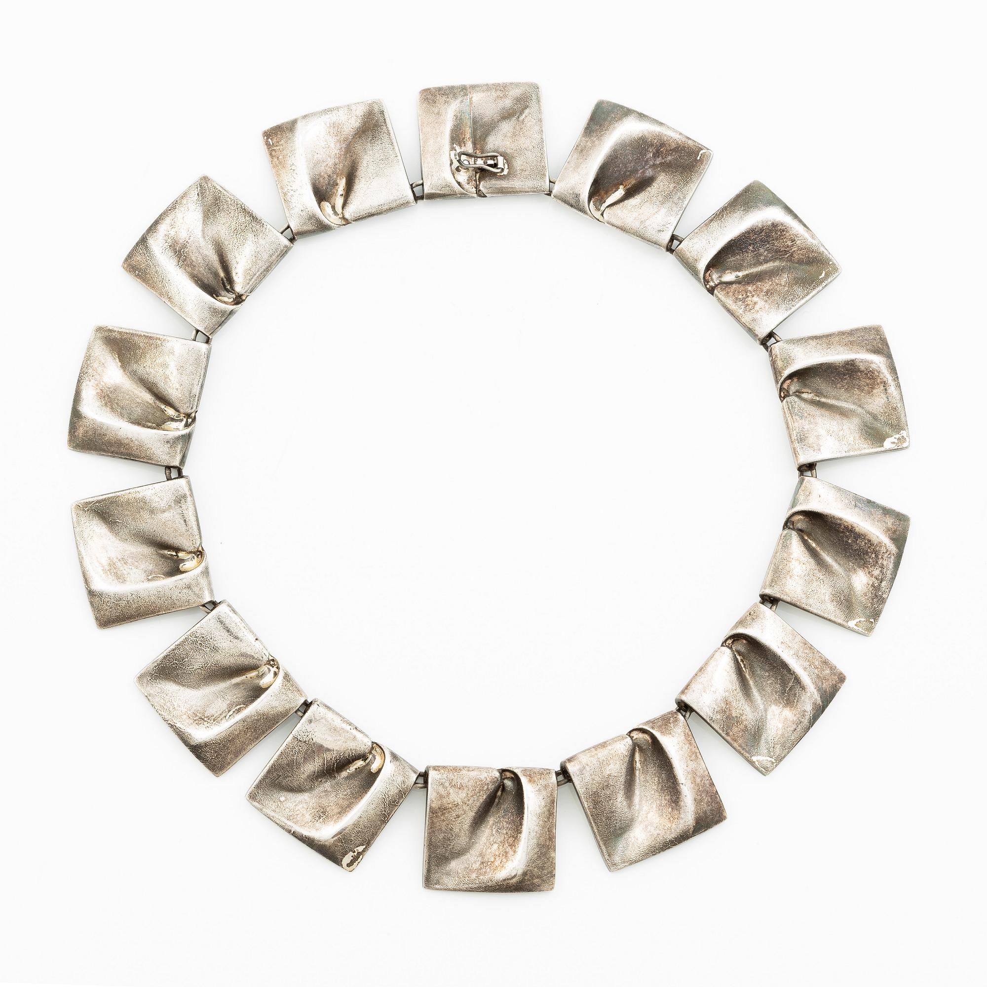 Björn Weckström, A necklace "Galactic Peaks", sterling silver, for Lapponia Finland 1975.