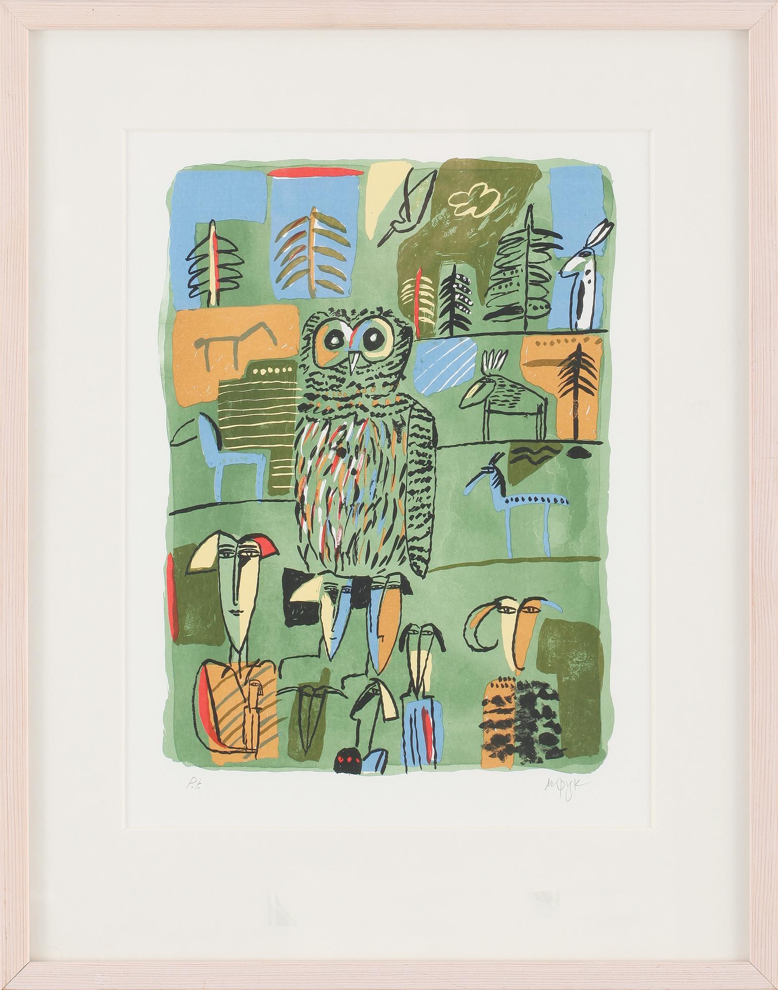 MADELEINE PYK, 2 st, färglitografier, signerade PT.