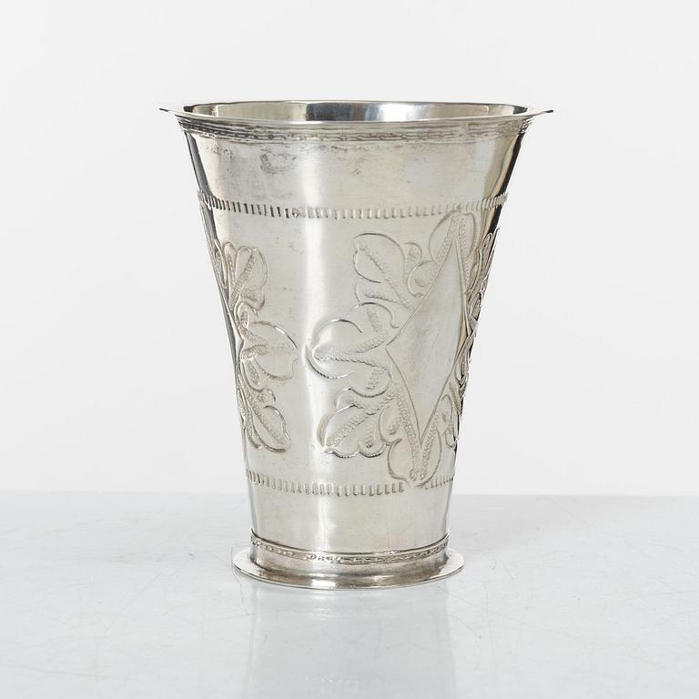 A Swedish silver beaker, mark of Petter Röding, Varberg 1752.