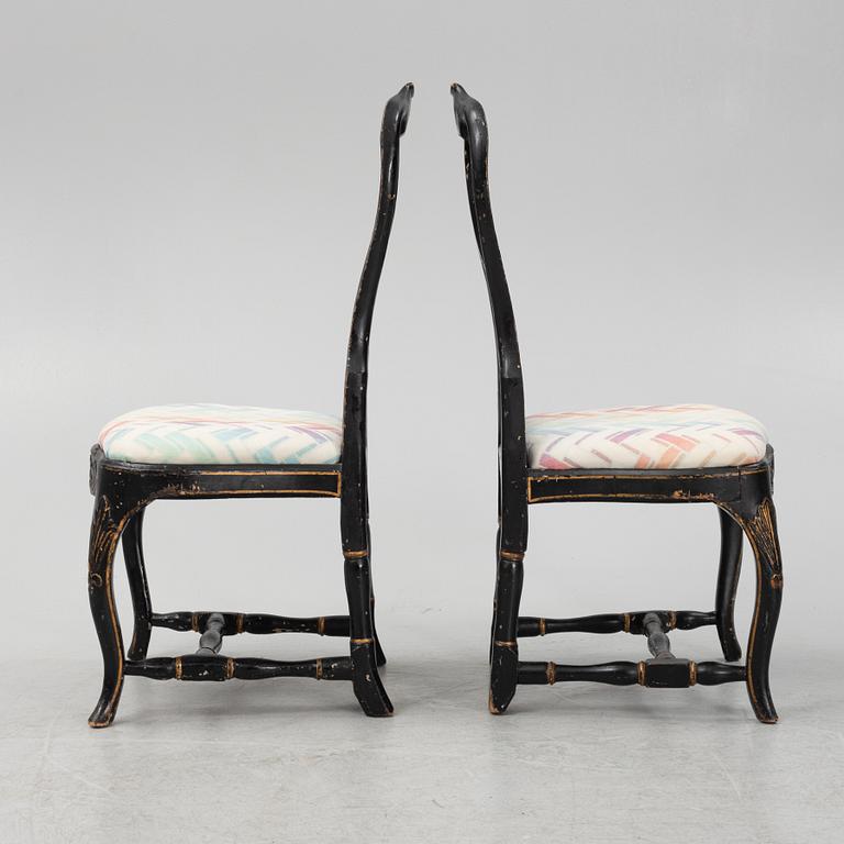 Stolar, ett par, rokoko, 1700-talets andra hälft.