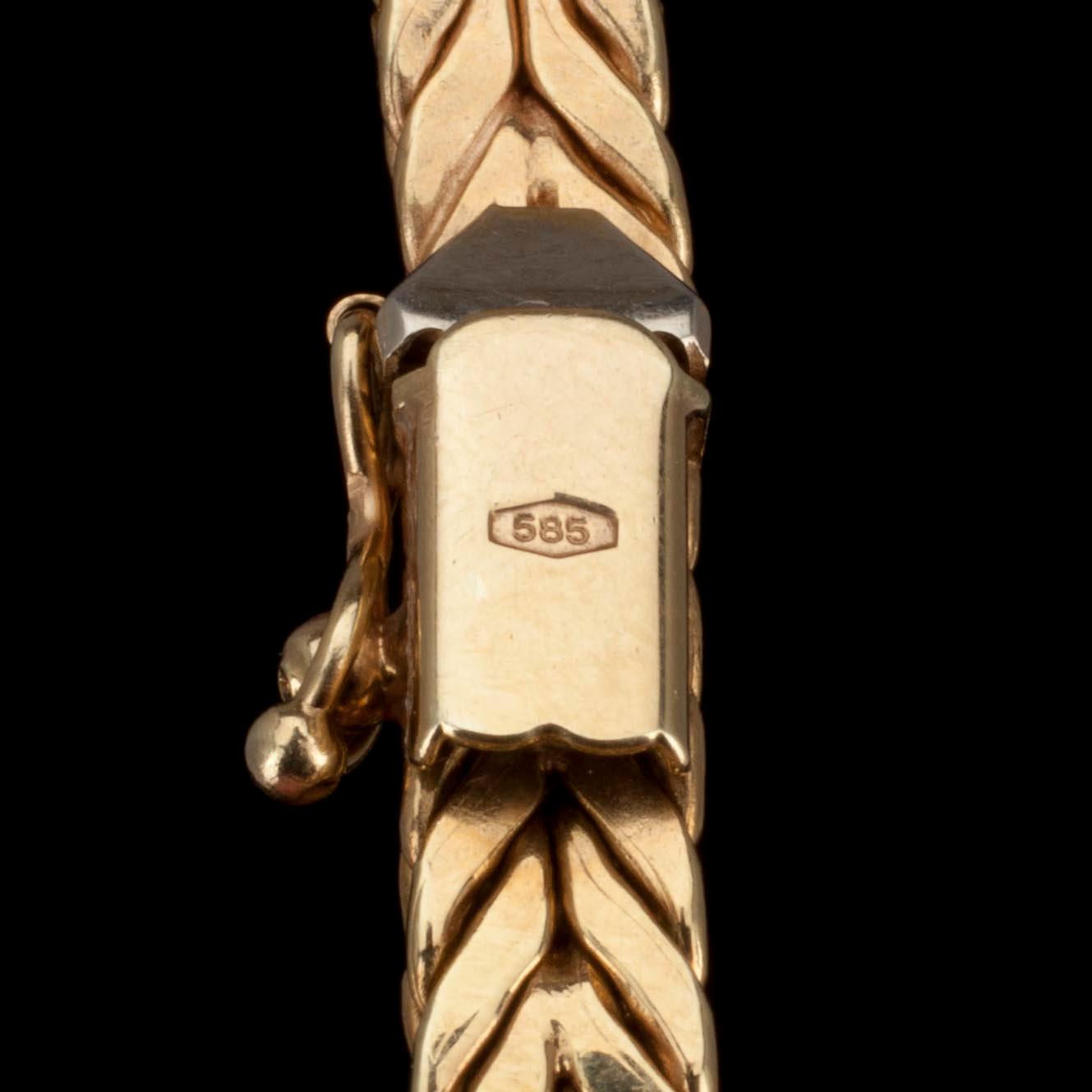 HALSKED, "Rävsvans" 14K guld, Italien. Vikt 22 g. 1900-talets slut.