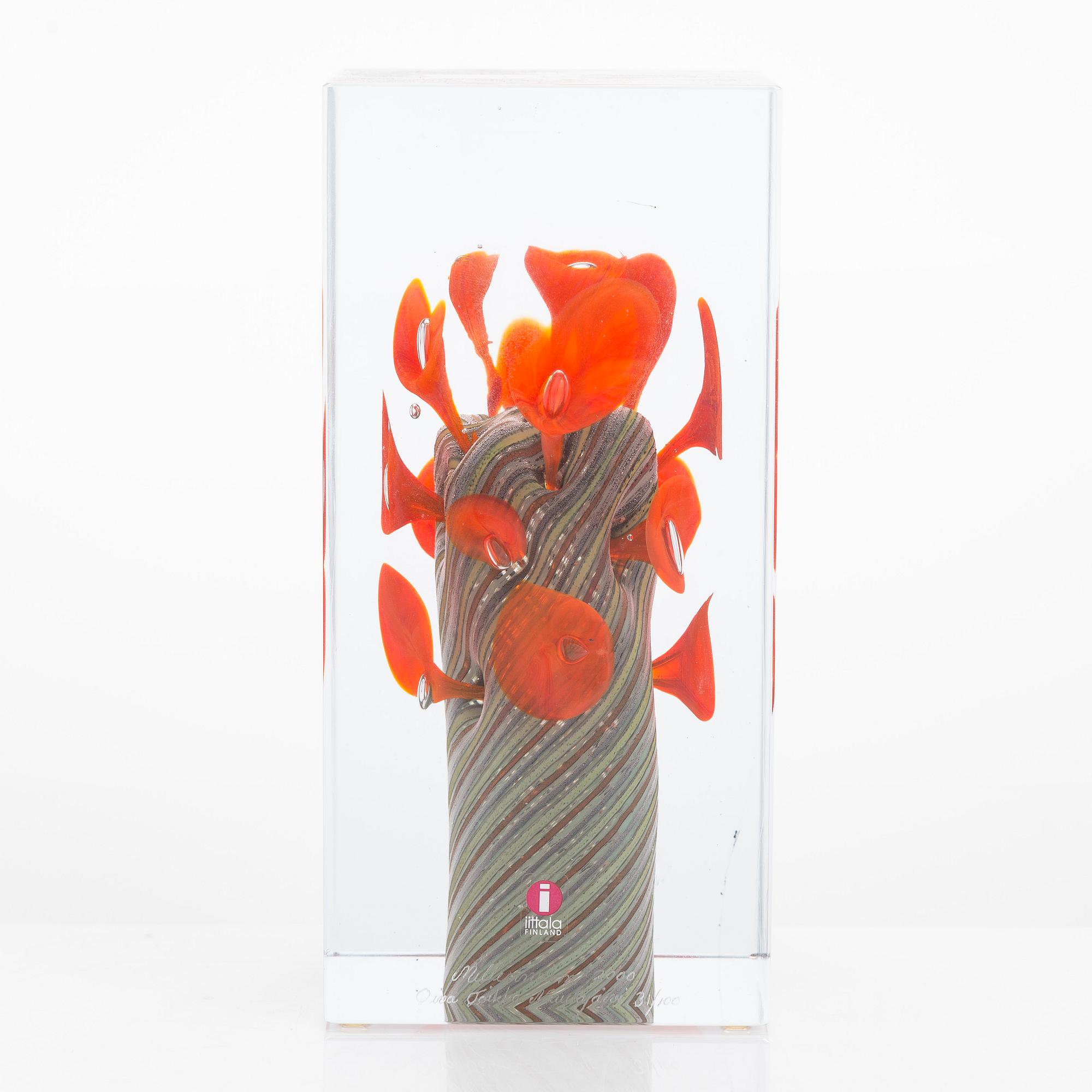 Oiva Toikka, Jubileumskub, "Millenium 2000", signerad Oiva Toikka, Nuutajärvi 31/100.