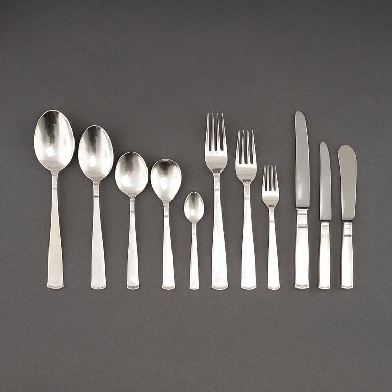 110 pieces of silver cutlery from GAB in Eskilstuna/Stockholm, model "Rosenholm", 1950s- 21th century.