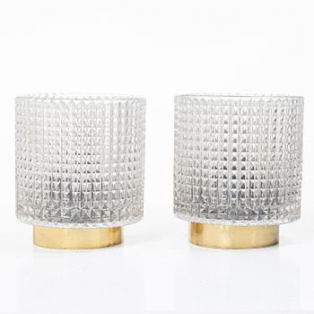 Carl Fagerlund, Wall lamps, a pair, Orrefors.