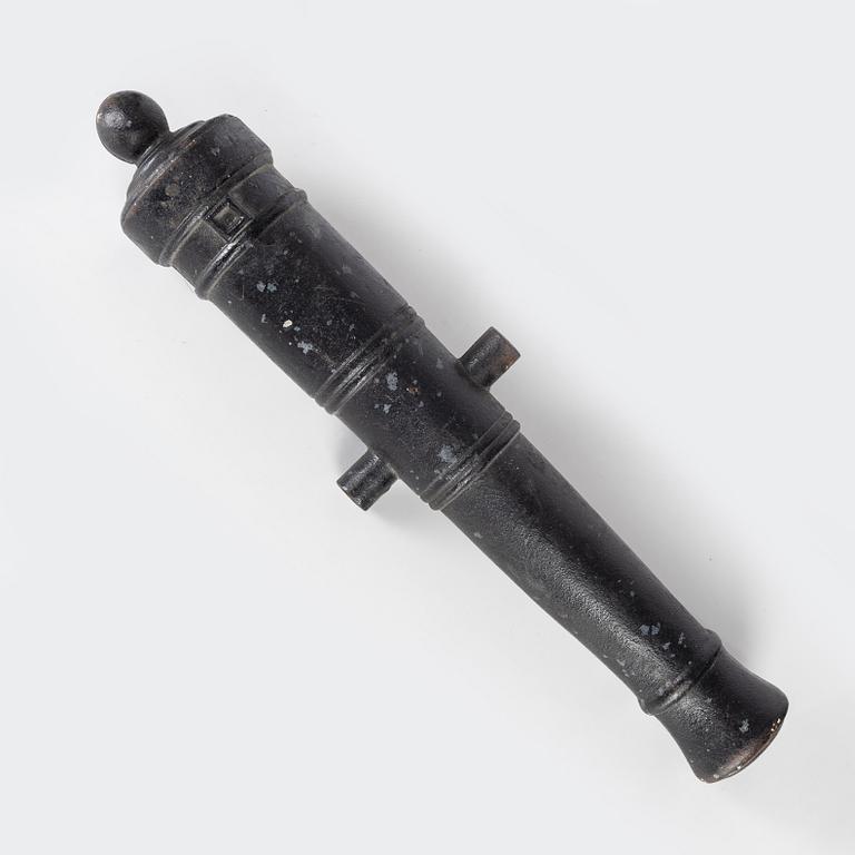 A Cast Iron Ornamental Cannon, 20th Century.