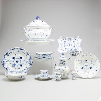 ROYAL COPENHAGEN, a 'Musselmalet' part coffee and dinner service, Denmark (83 pieces).