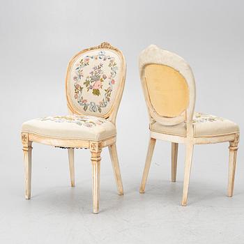 Four chairs, Louis XVI style, 20th century.